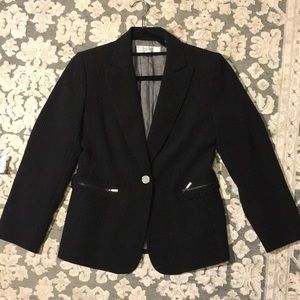 Tahari blazer , black, thin pinstripe , size 8